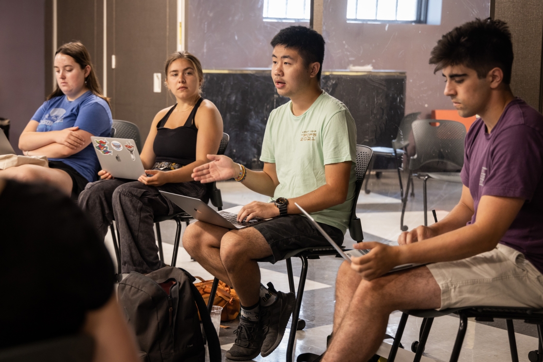 Student leaders prepare for first-year trips.