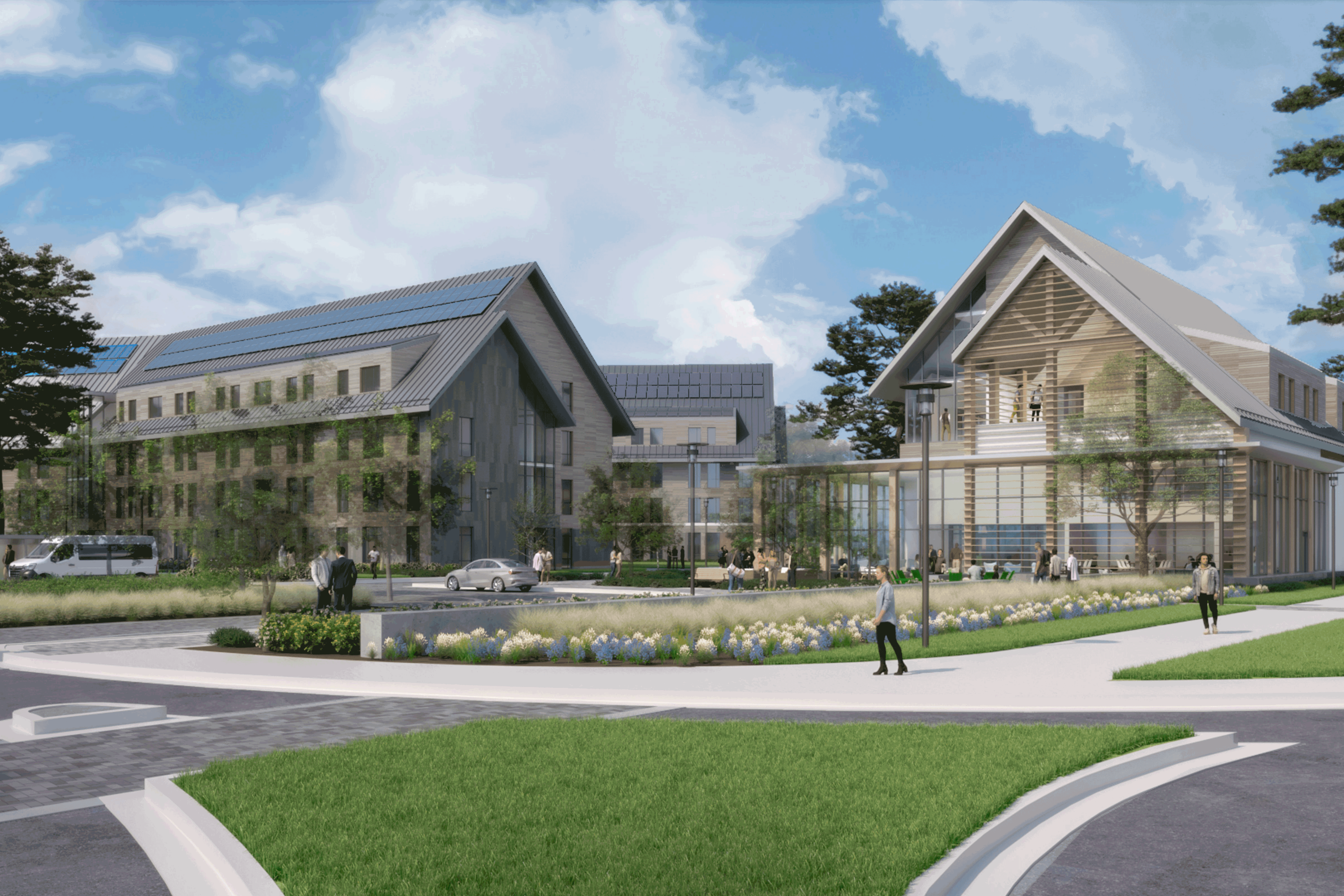 Rendering of housing from Lyme Road roundabout