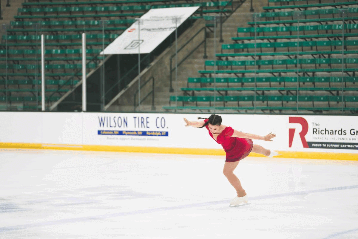 Maddie Shaw spinning on the ice