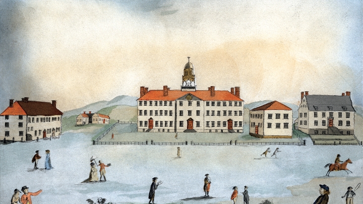 Illustration of Thayer building at it's founding