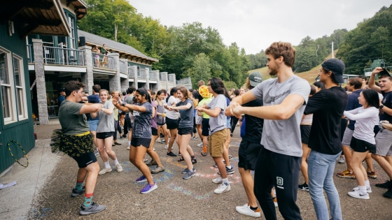 Students dancing at the Skiway