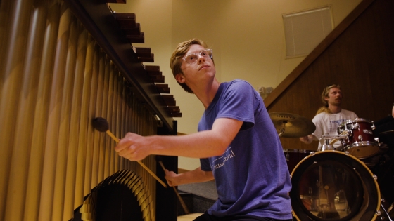 Chase Harvey playing an instrument