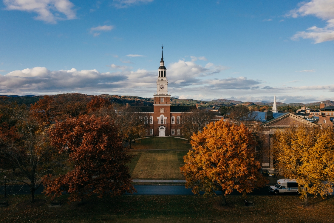 Baker tower seen by drone. in fall
