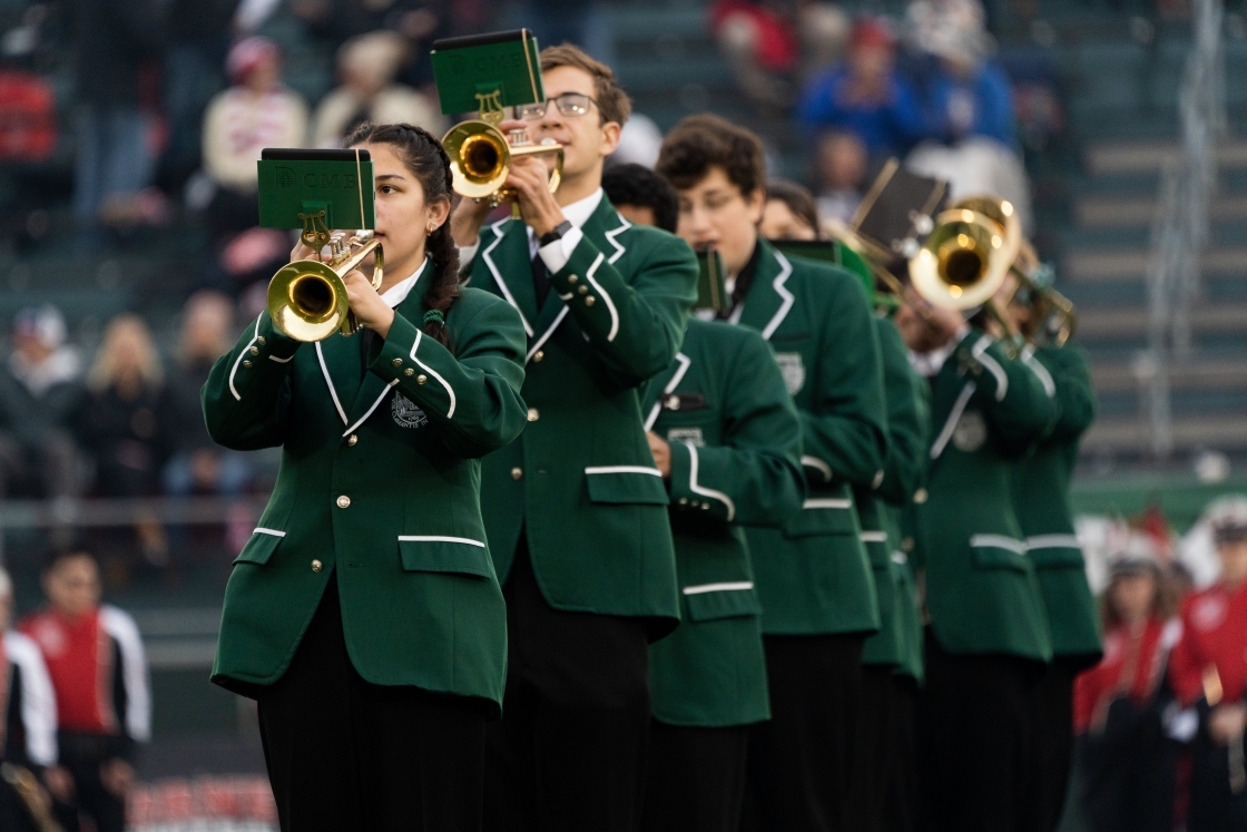 Dartmouth band plays during football game
