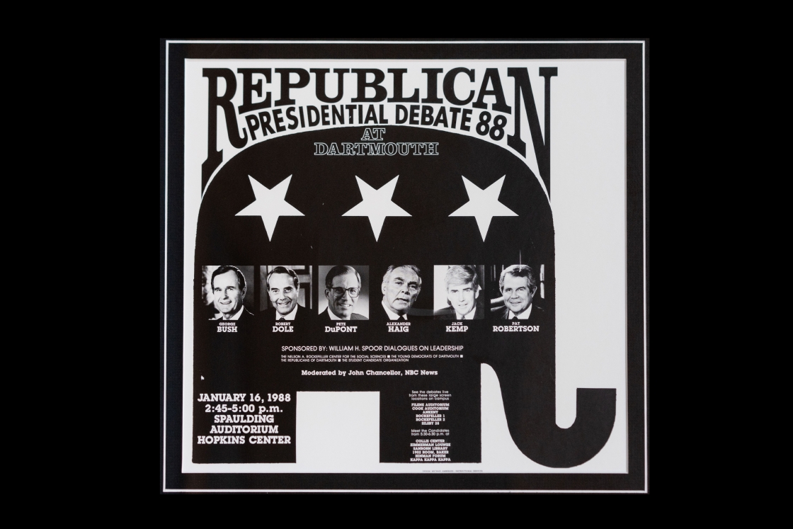 Post advertising the 1988 republican debate