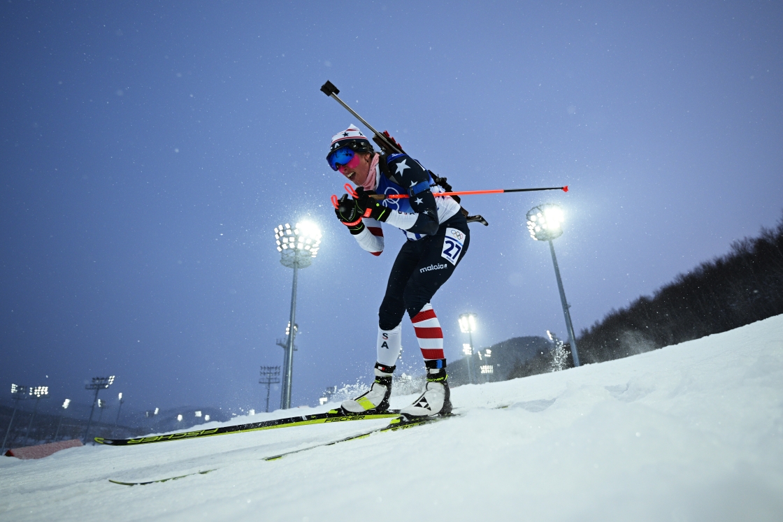 Susan Dunklee during a biathlon race