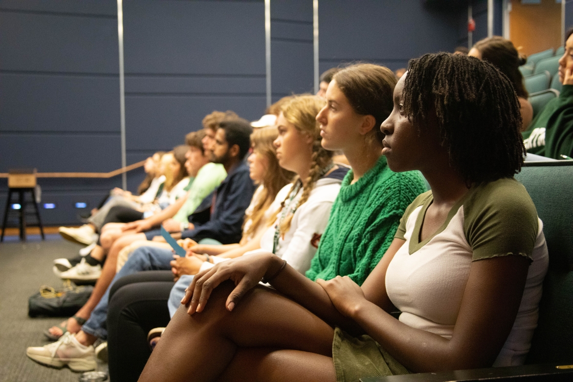 Students sitting in an auditorium
