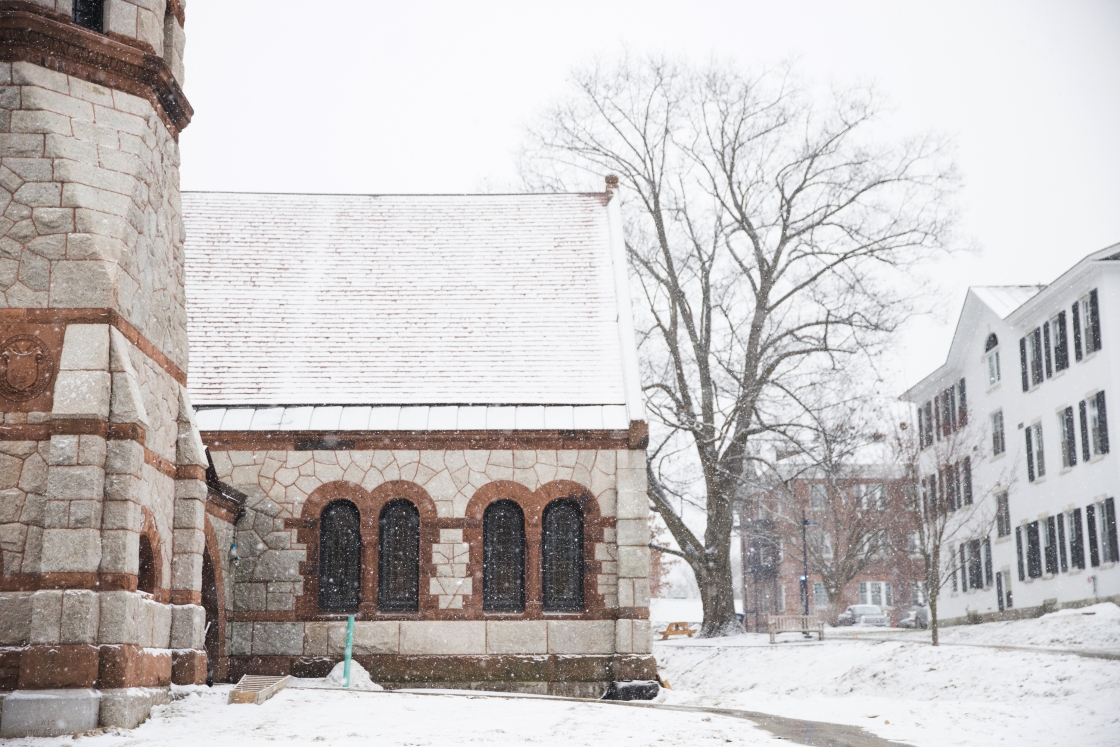 Rollins Chapel in the snow