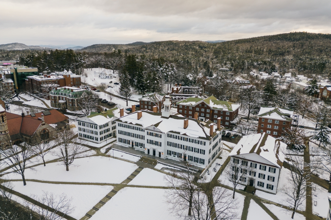 Aerial of Dartmouth Hall looking North