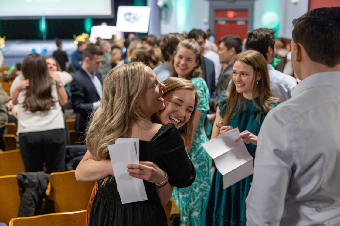 Students hugging at Match Day