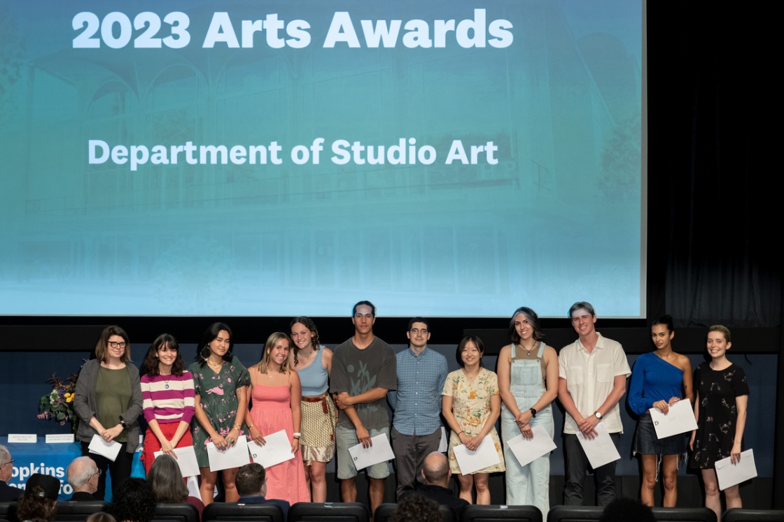 Students with their arts awards