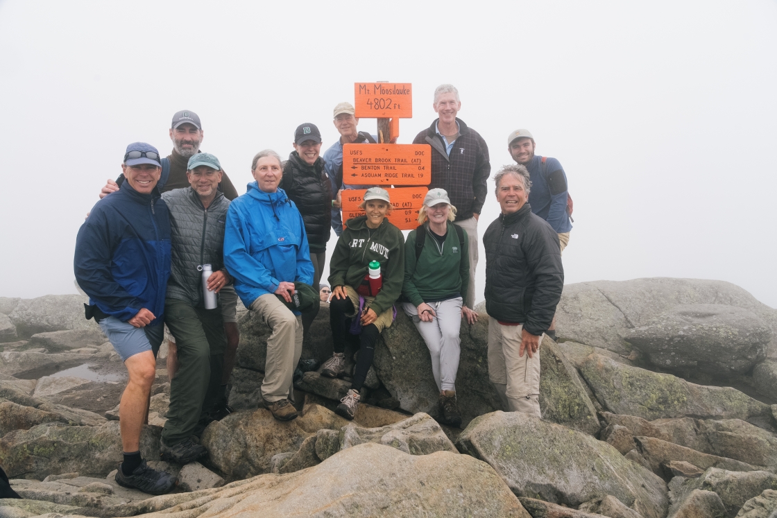 Hikers at the top of Mt. Moosilauke