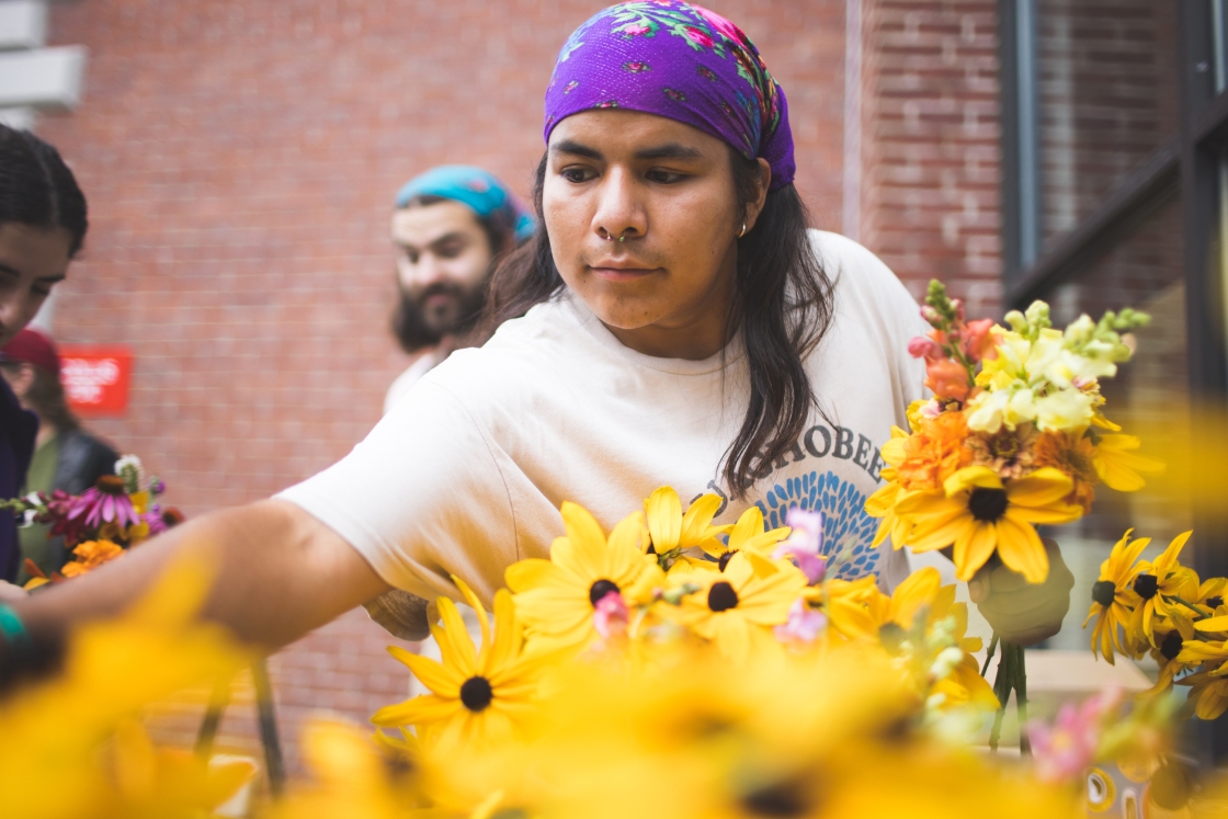 Organic Farm intern Logan Reano '23+1