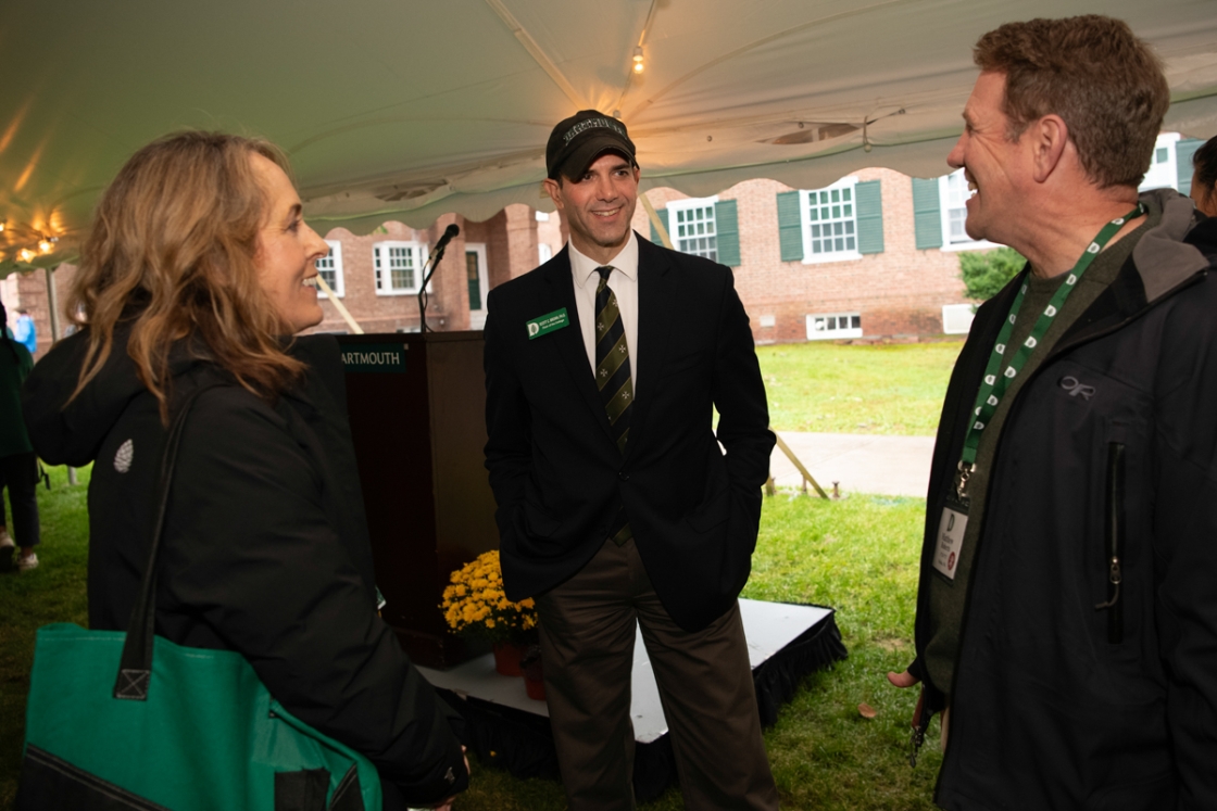 Dean Scott Brown speaks with parents