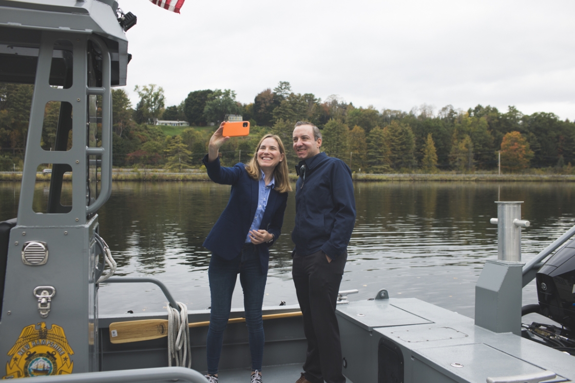 Charity Clark and John Formella take a selfie.