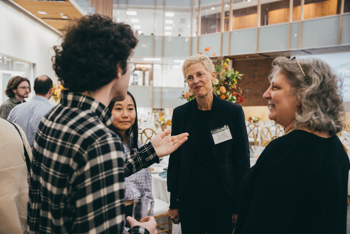 Barbara Will speaks with McGuire Prize event attendees