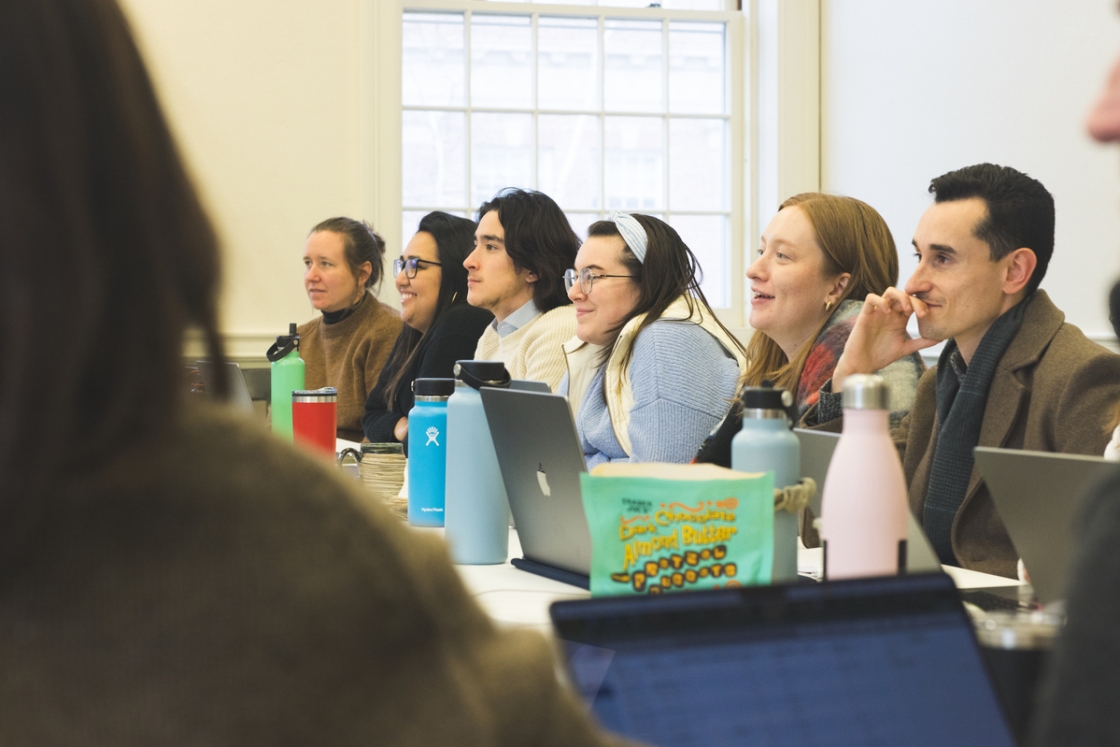 Admissions officers in meeting on early decision applications