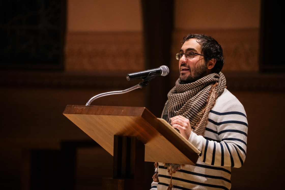 Muslim chaplain Abdul Rahman Latif speaking