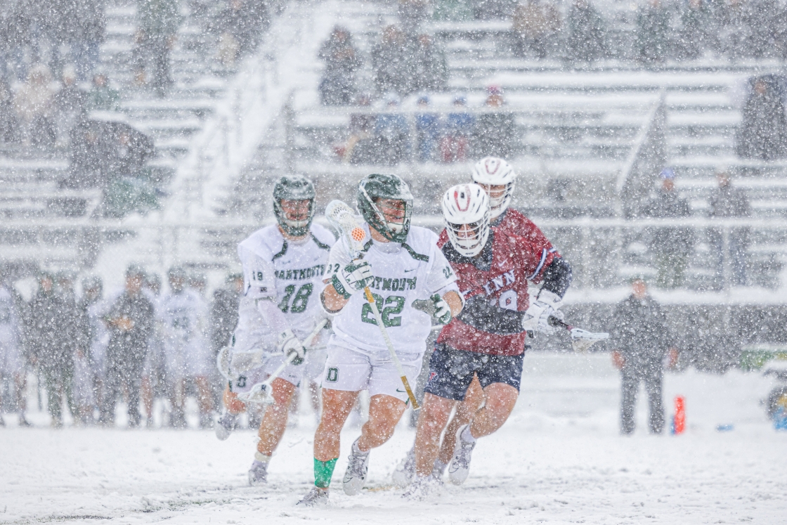 Men's lacrosse played against Penn on a snowy day