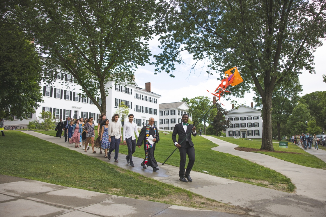 Anthony Fosu '24 leads the baccalaureate procession
