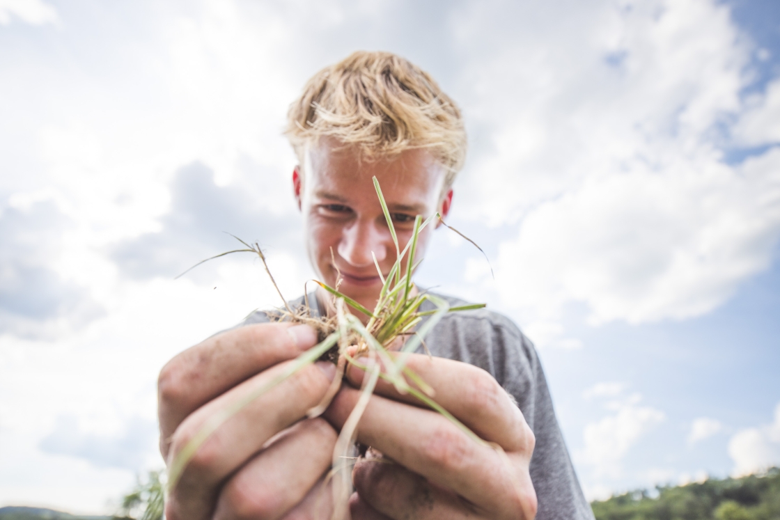 A student participating in agro-ecology