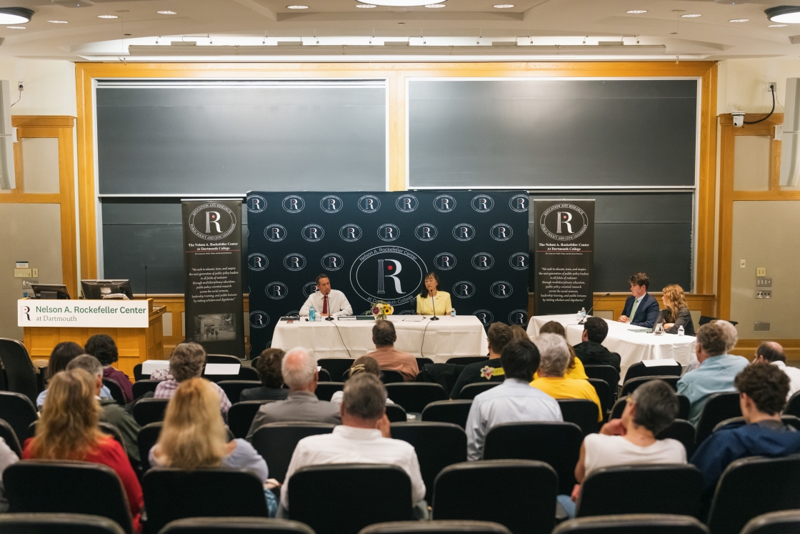 Bill Hamlen and Lily Tang Williams at the congressional forum