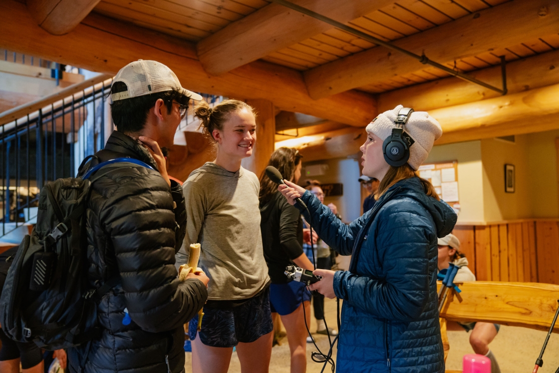 Matthew Kim and Ulla Libre getting interviews by Eliza Dunn