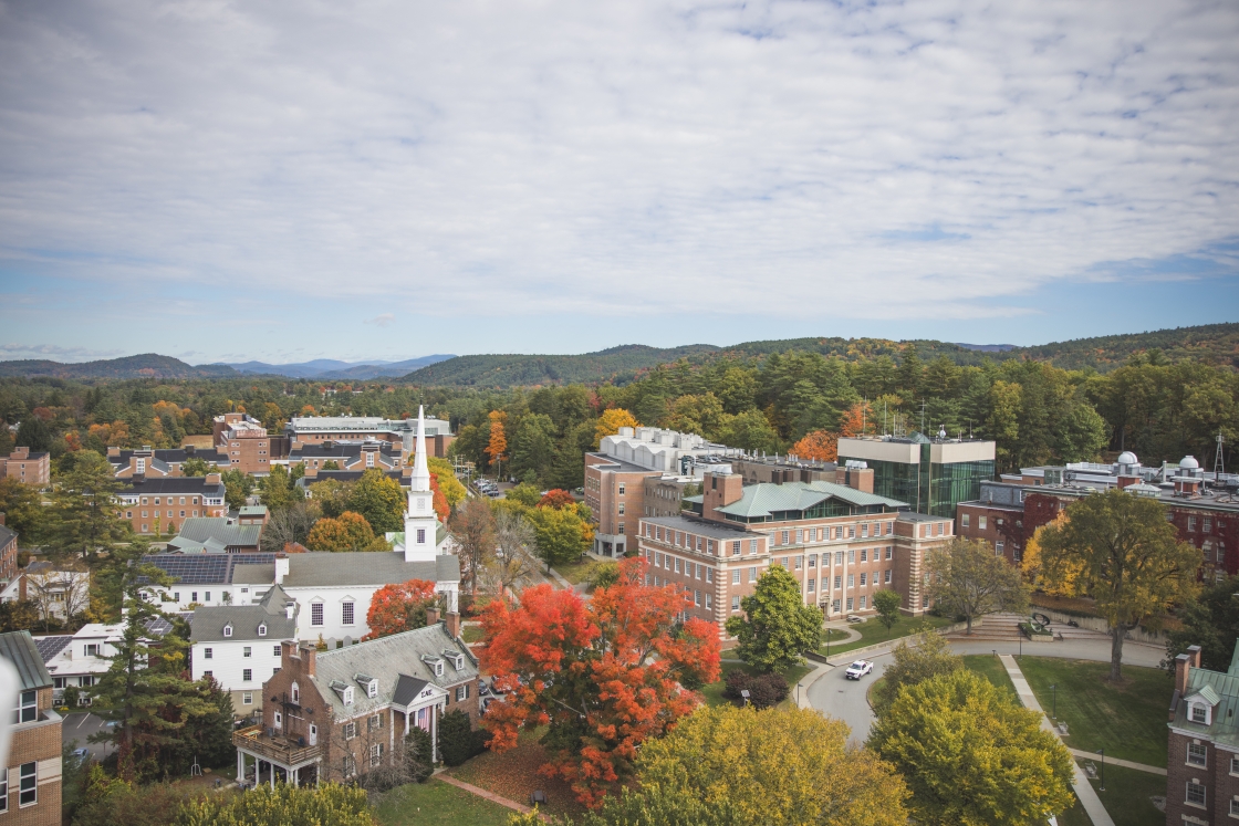 Campus looking North towards Geisel and mountains in Northern New Hampshire