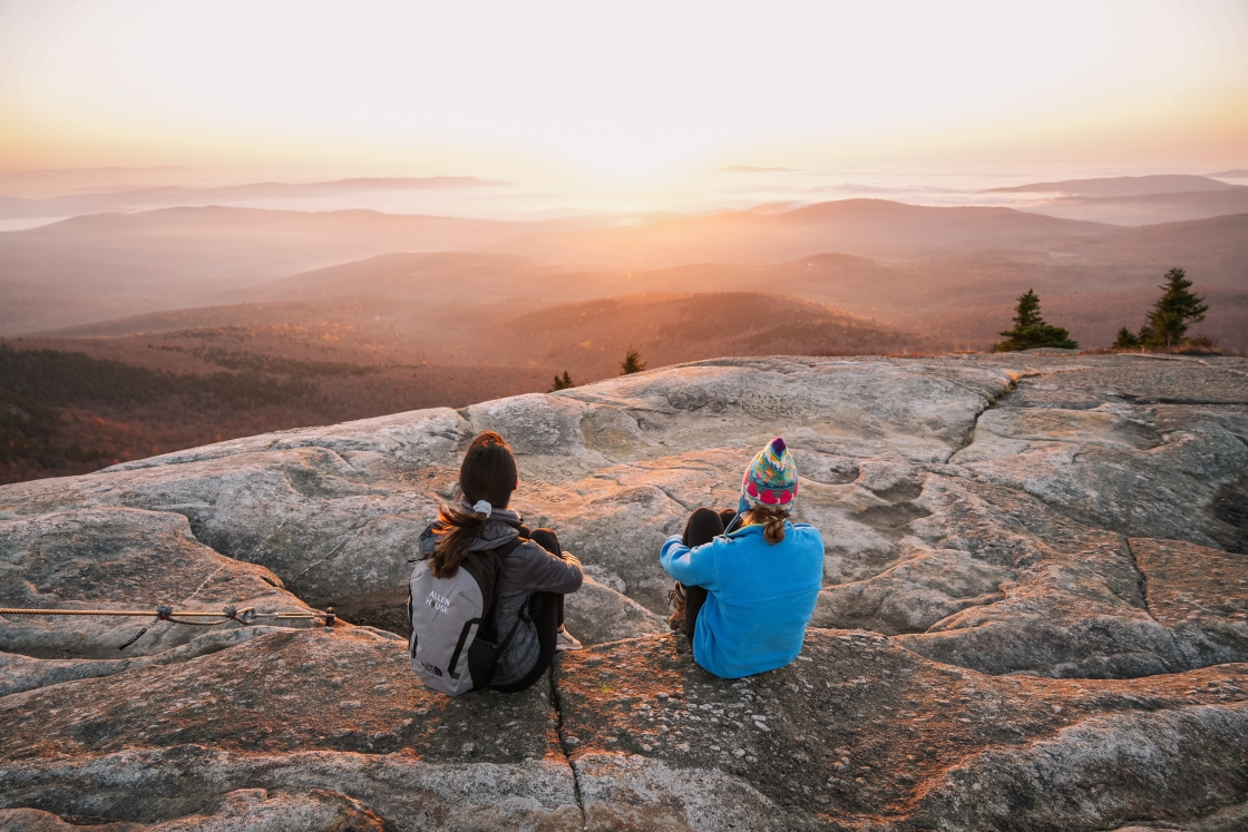 Ashley Liang and Rowan MacLean on Mt. Cardigan