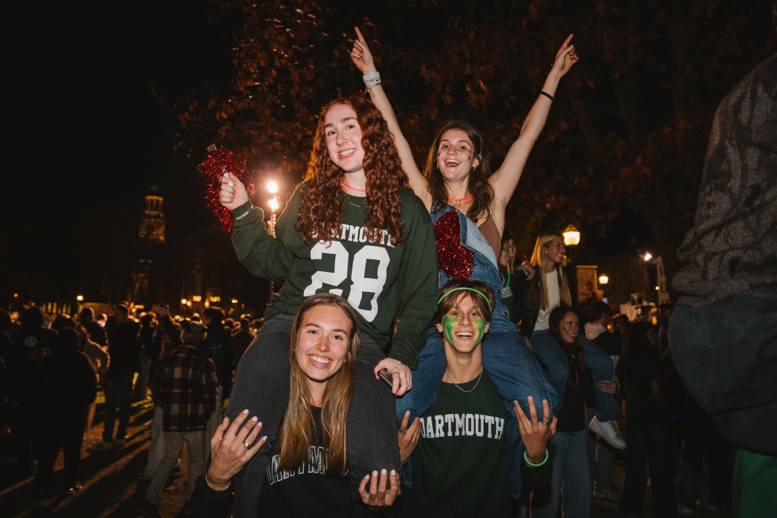 Students celebrating homecoming