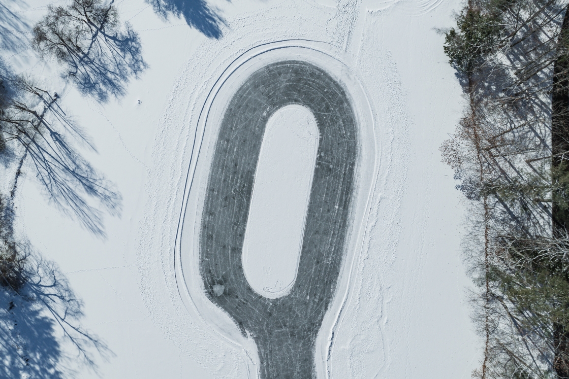 Aerial shot of Occom pond