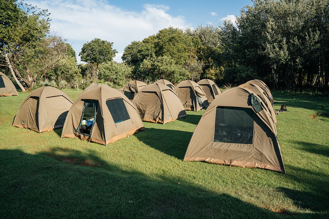 Tents provide a temporary home for the class during the stay at the Cradle of Humankind.