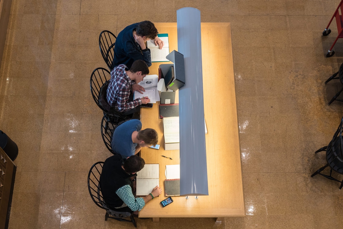 Students study in Rauner Library