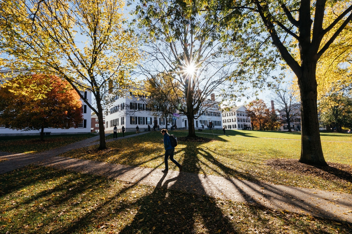 Foliage in front of Dartmouth Hall