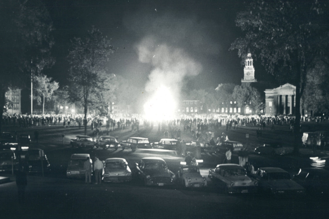This photo from Dartmouth Night 1964's bonfire graced the cover of Dartmouth Alumni Magazine the next month.