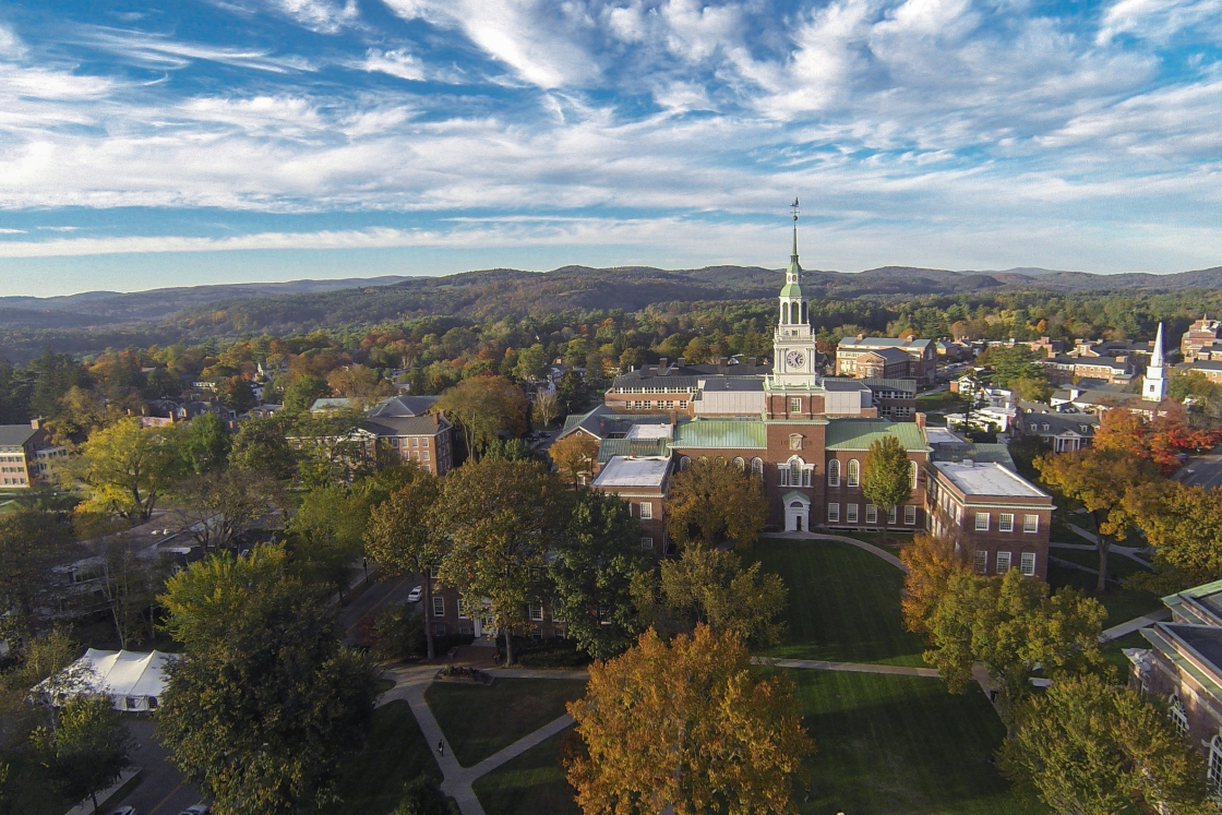 Aerial photo of Dartmouth campus