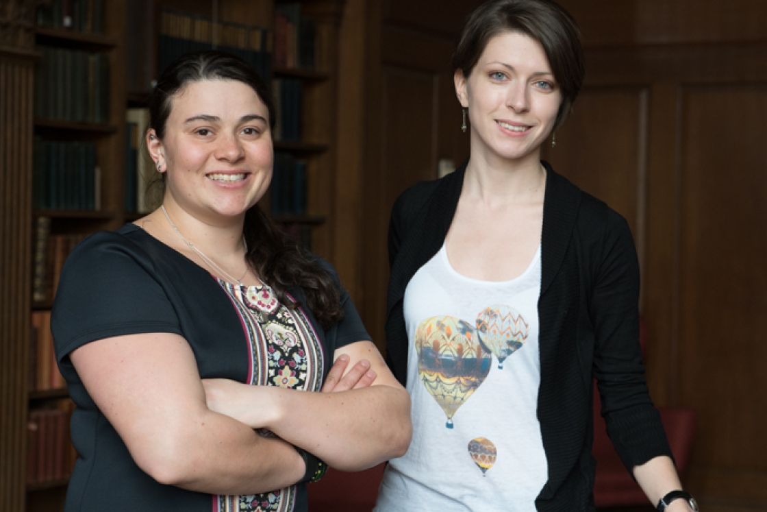 Aylin Woodward ’15, left, and Nina Maksimova ’15, NSF fellowship winners