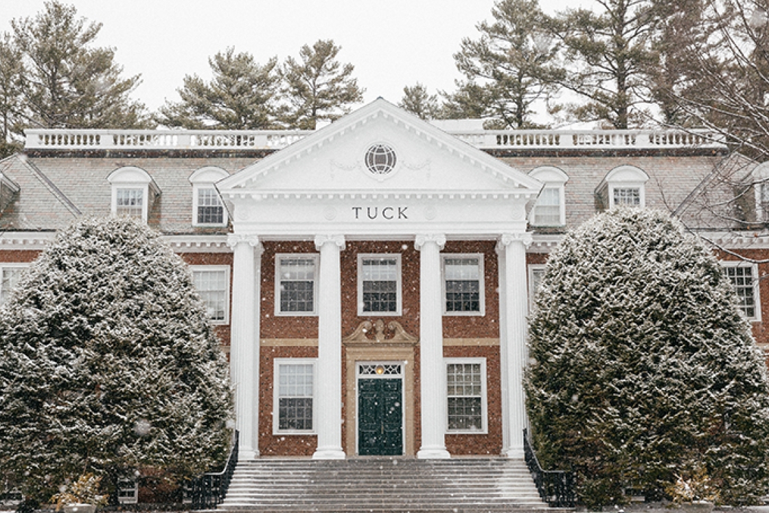 Tuck School of Business in the snow