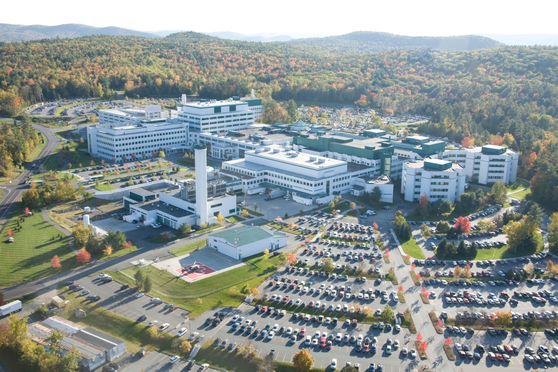 Aerial view of DHMC in fall