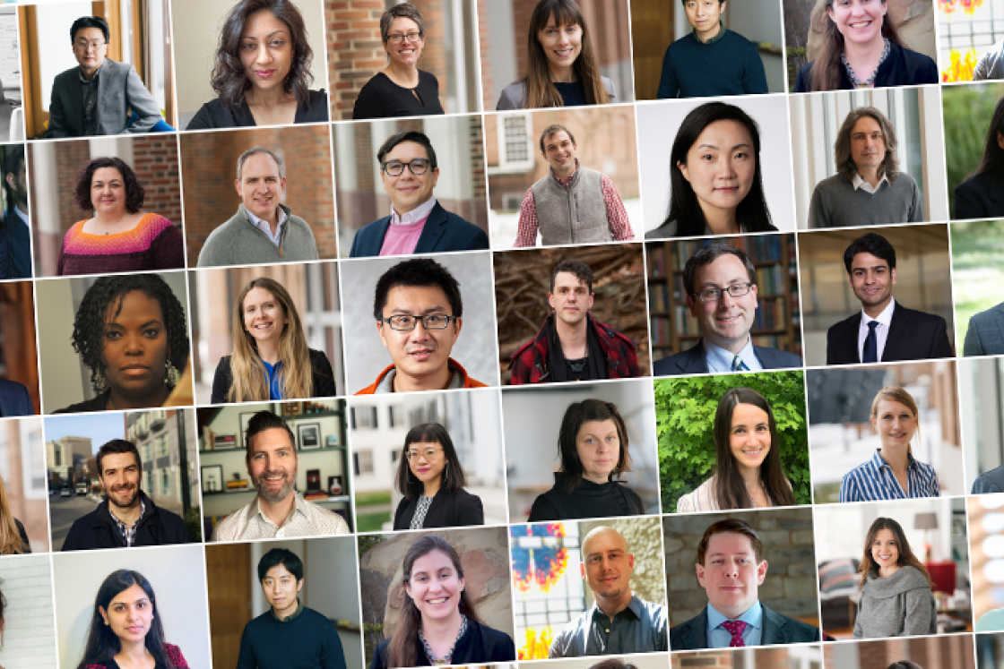 Large collage of all the new faculty at Dartmouth for 2021