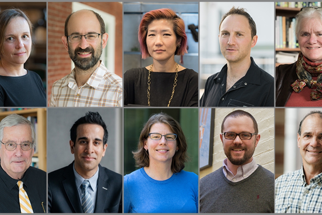 a grid of headshots of the 10 faculty award winners