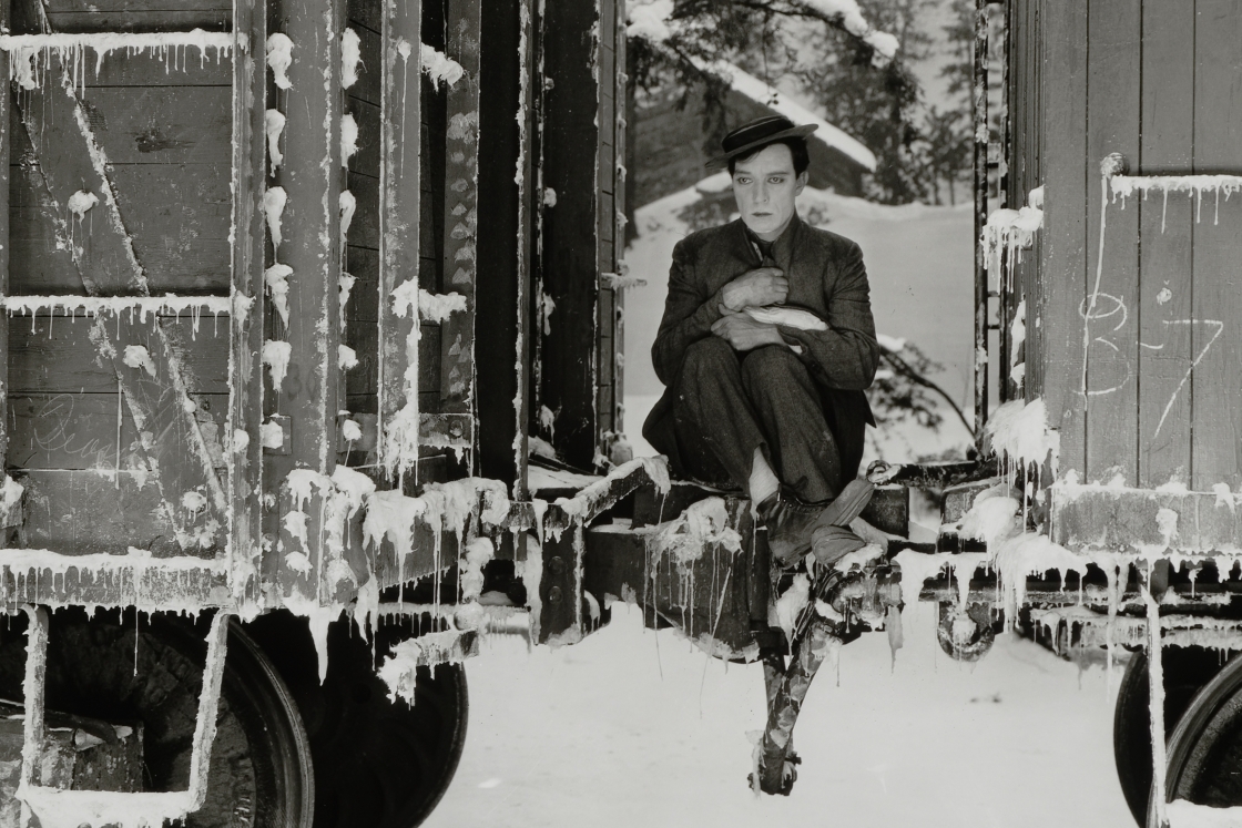 Buster Keaton in an icy train car in the 1925 silent film 'Go West.'