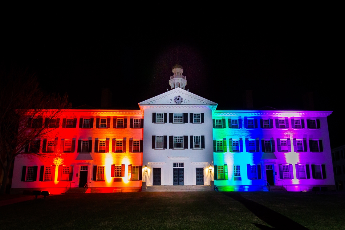 Dartmouth Hall during Pride Week