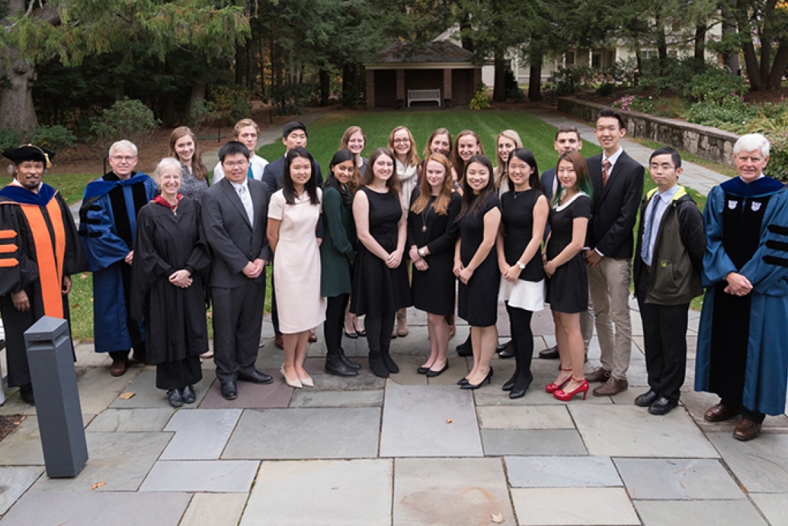 members of the Class of 2017 inducted to Phi Beta Kappa