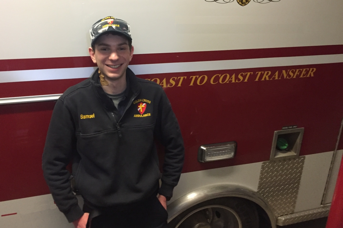 Sam Greenberg ’20 plans to spend next year applying to medical school while continuing to work as an EMT.