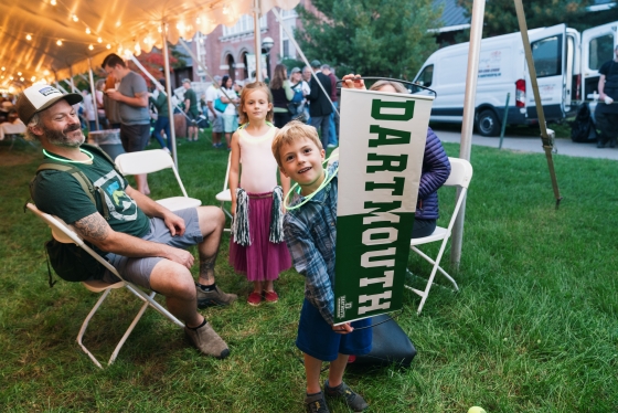 Alumni and their children join in the Dartmouth homecoming celebrations