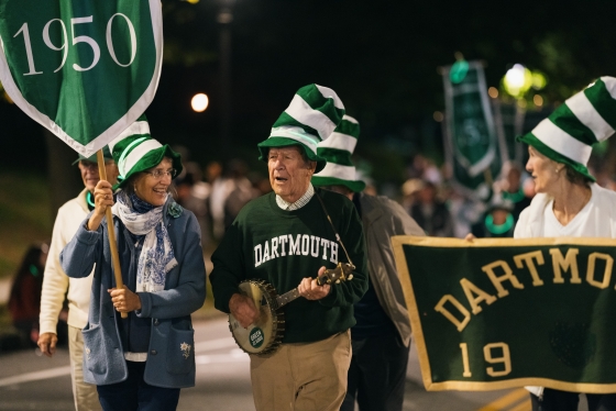 Alumni join the Dartmouth Homecoming parade