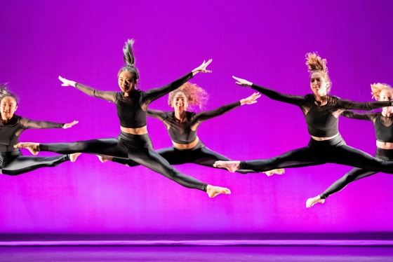 five dancers leaping