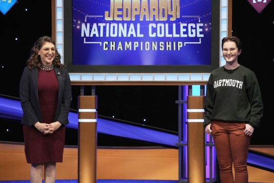 August &quot;Gus&quot; Guszkowski '22 on the Jeopardy stage.