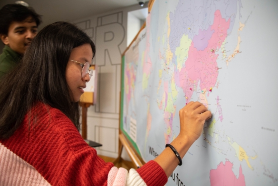 PeiPei Soeung pinning a map